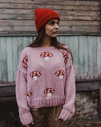 Mushroom sweter, OSOBY - Prezent dla babci