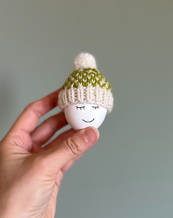 Czapeczka z pomponem  na jajka wielkanocne  - 1 szt., Kocie Motki