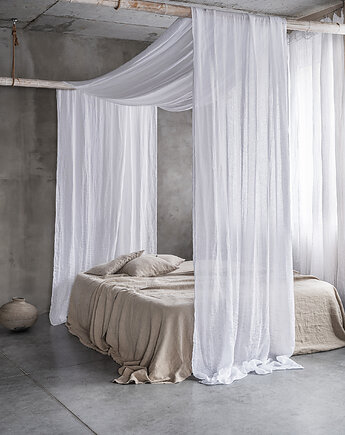 Baldachim z Lnianego Muślinu - white, LUMIO