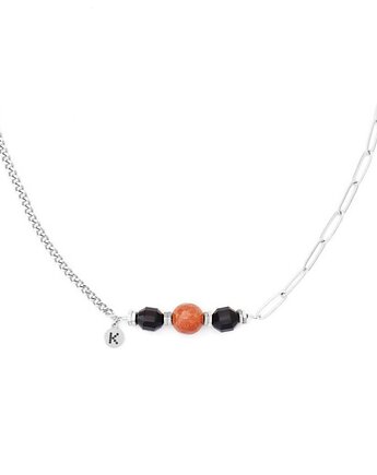 Bestseller! Naszyjnik Dubaj z Piaskiem Pustyni Srebrna stal szlachetna, Kulka Bransoletki