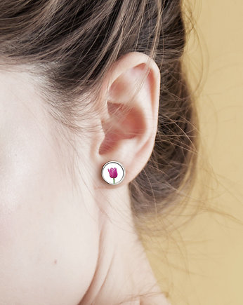 Kolczyki - Tulipan - sztyfty mini, yenoo