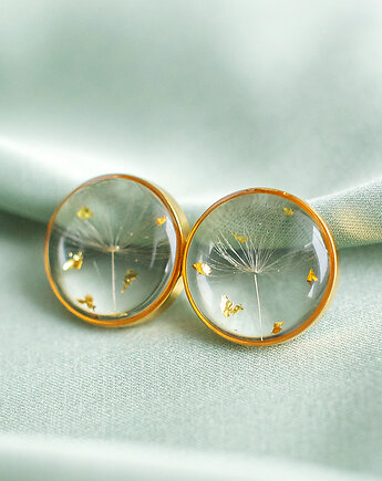 Kolczyki sztyfty z rzęsek dmuchawca, nature gift