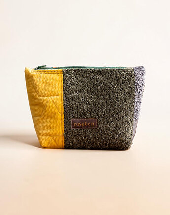 Żółto-zielono-szara kosmetyczka MAXI, raspberi