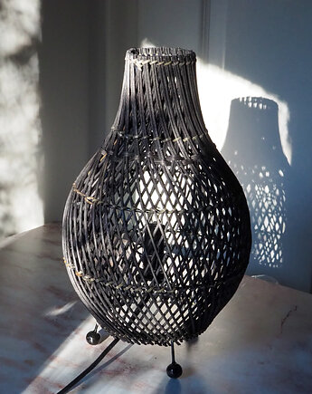 Lampa czarna rattanowa- 39cm, Lillys Stories