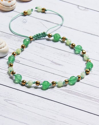 Bransoletka NA KOSTKĘ  : SUMMER : green : supełkowana : zieleń, kaktusia