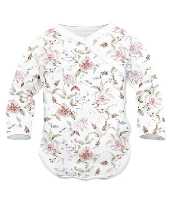 Niemowlęce body SARI organic z długim rękawem azalea, Jamiks