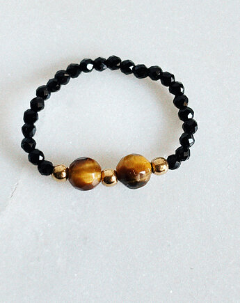 Pierścionek elastyczny Onyks, Chmolowska Jewellery