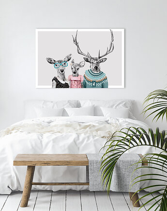 OBRAZ NA PŁÓTNIE - Rodzina po swojemu 100x70cm, NOWdeco