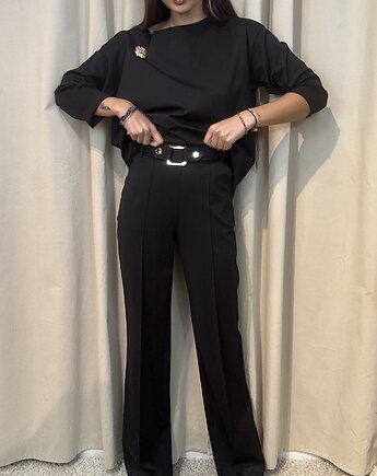 Eleganckie spodnie z klamrą, SOLO moda