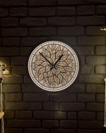 Podświetlany zegar ścienny LED  40 cm, Cucudo Home
