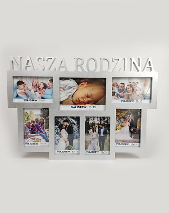 Multirama ramka na zdjęcia z napisem  Nasza Rodzina 7 zdjęć 10x15 i 13x18, Wajdrew