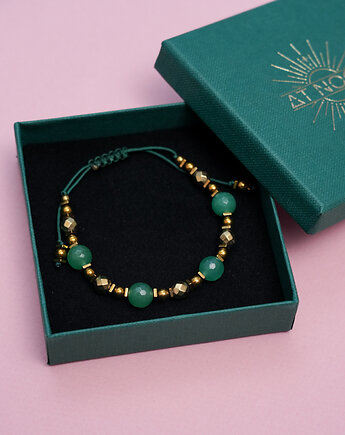 Bansoletka z zielonym jadeitem regulowana, AT NOON