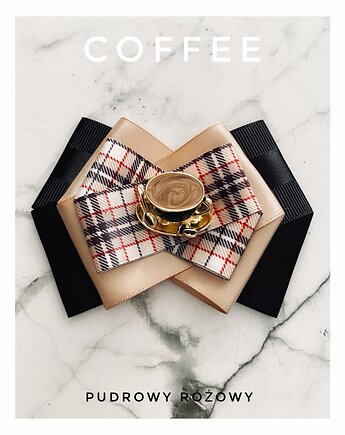 Brosza 3d z filiżanką kawy Cappuccino New, Pudrowy Różowy