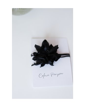 Czarny choker jedwabny, Celina Parysów