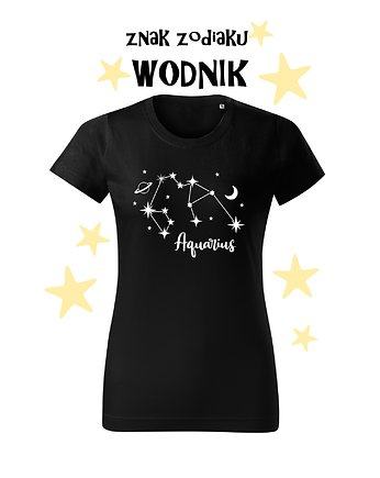 Koszulka T-shirt ze znakiem zodiaku WODNIK/ Folia Flex, OSOBY - Prezent dla dziewczynki