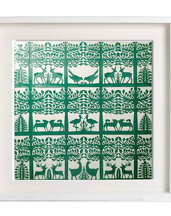 Zagajnica piękno absolutne (Kurpie Art Papercut), na ludowo