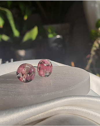 Okrągłe kolczyki sztyfty z dzwoneczkami, Figa handmade accessories
