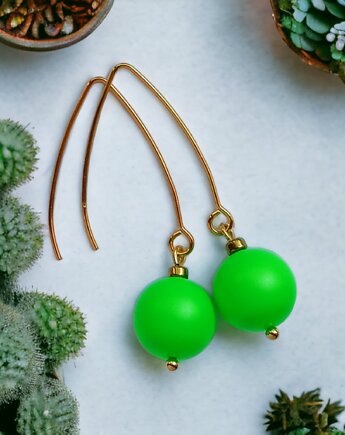 Swarovski neon pearls : neon green, kaktusia