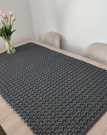 Bieżnik prostokątny ze sznurka szydełkowy 60cmx110cm, MISZ MASZ Dorota Tyszko