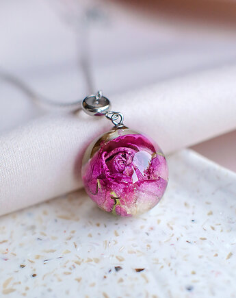 Wisiorek z różą, nature gift