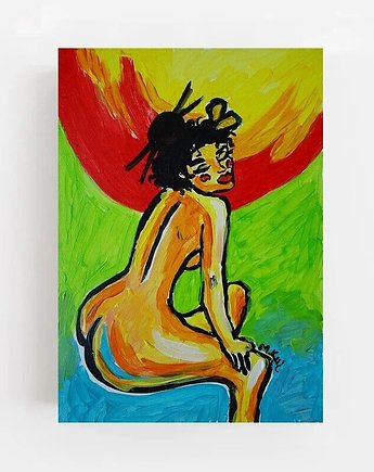 Obraz ręcznie malowany portret obraz  akt fowizm naga dama, alice oil on canvas
