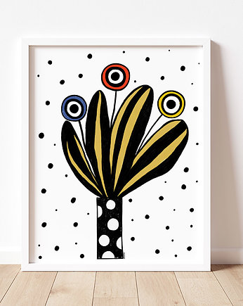 Autorski plakat dekoracyjny, kwiaty, Dekorando