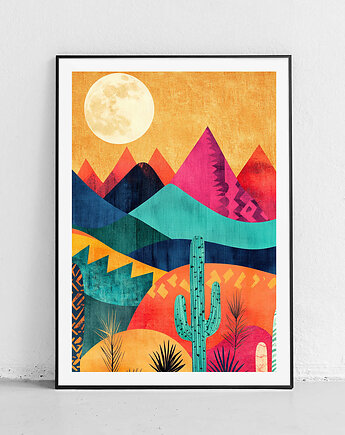 Plakat Złote góry i kaktusy, Harvest Maison