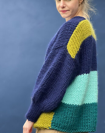 100% Merino sweter na drutach, OSOBY - Prezent dla świadkowej
