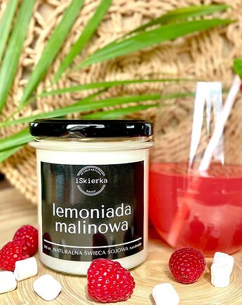 LEMONIADA MALINOWA  świeca sojowa 300 ml, iSkierka Manufaktura Świec