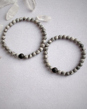 KOMPLET dla PARY : jaspis : ochronne bransoletki, kaktusia