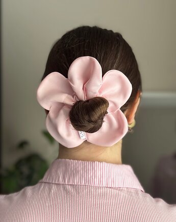 Flower Scrunchie Różowa jasna, wu handmade