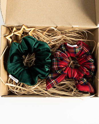 Zestaw scrunchies WELUR i KRATA Boże Narodzenie, wu handmade