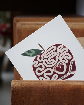 Jabłko - Wszędzie Cię szukałem - kartka na Walentynki, HI LITTLE