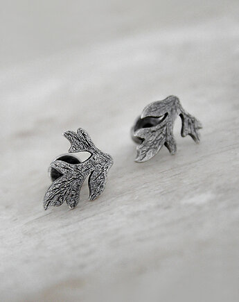 Kolczyki srebrne patynowane liście, Pastelove Jewelry