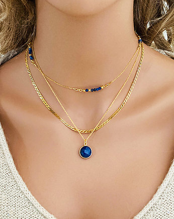 Naszyjnik granatowy Lapis Lazuli, kamienie, Anemon Atelier
