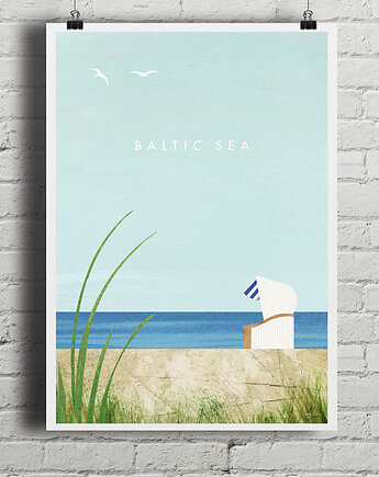 Morze Bałtyckie - plakat vintage art giclee, minimalmill
