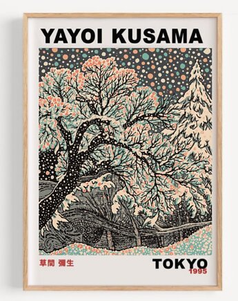 PLAKAT dekoracyjny japoński kropki abstrakcyjny góry Yayoi Kusama, poster, black dot studio