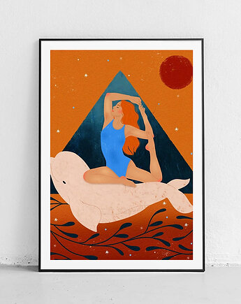 Plakat W harmonii z delfinem, Harvest Maison