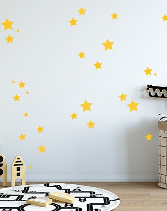 Naklejki na ścianę do pokoju dziecka. Gwiazdki w kolorze żółtym, OKAZJE - Prezent na Baby shower
