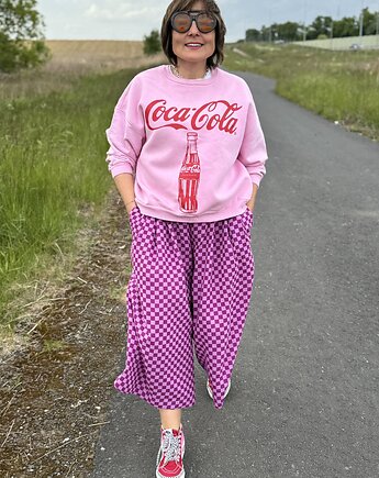 Spodnie culotte w szachownicę, Glucka