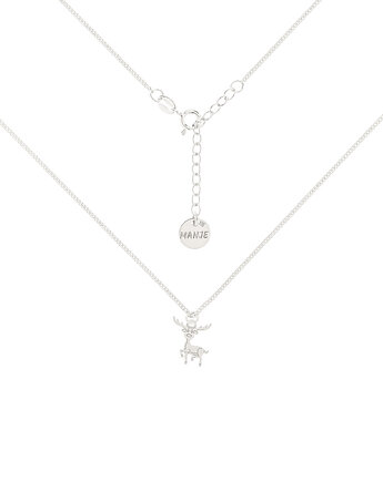 Srebrny choker pancerka z reniferkiem, MANJE