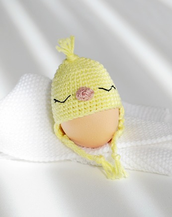 Czapeczka wielkanocna na jajka - żółty kurczaczek, Lollipop