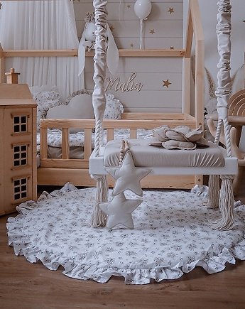 Mata do zabawy Vintage Flowers z falbanką PZ, Bajkowe Wnetrza