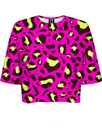 DR.CROW T-shirt Krótki CROP Panterka Pink, DrCrow