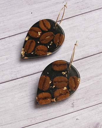 Kawa - UNIKATOWE kolczyki - stal szlachetna, kaktusia