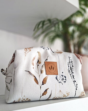 Płócienna kosmetyczka kuferek Łączka, sabi tatka