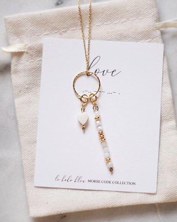 LOVE - naszyjnik z alfabetem Morse'a  z karmą, Le Boho Bleu