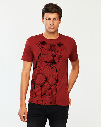 Staffordshire Bull Terrier Dog Men's T-shirt marsala, SELVA