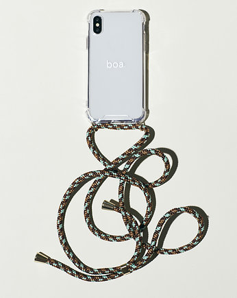 iPhone 7/8 boa etui na sznurku / turkus/ miedź, boa case
