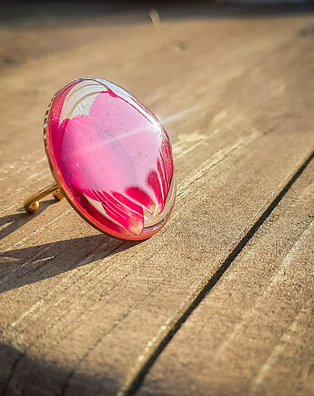 Duży pierścionek z różą, Figa handmade accessories